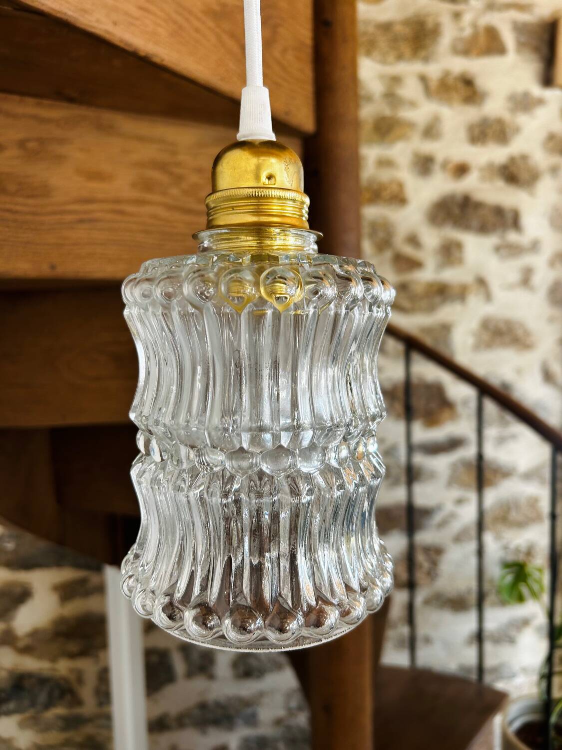 Modern vintage glass globe pendant light