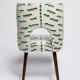 Chaise Shell Milieu du Siècle en Jacquard Velours Tigre Rose et Vert