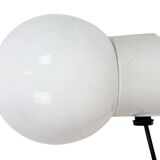 Vintage White Porcelain Wall Light with Milk Glass, 1960s