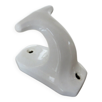 Old wall hook, coat rack, in white porcelain, art deco 30s 40s