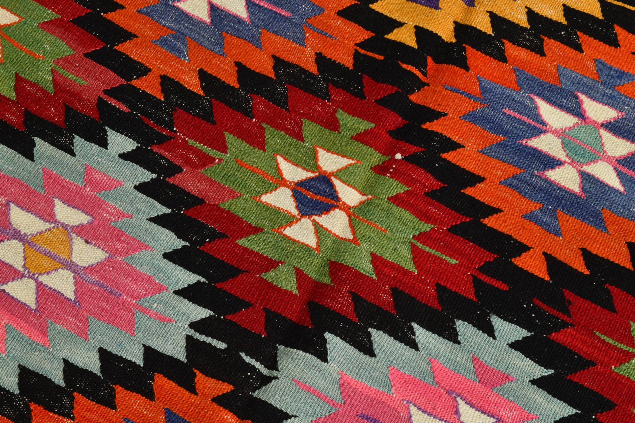 Geometric Multicolor Turkish Kilim Rug, 158x297Cm