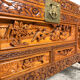 Vintage Chinese carved camphor wood chest on claw feet