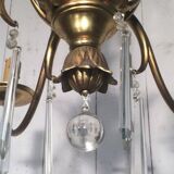 Bronze and crystal chandelier in the style of the Baguès house