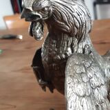 2 silver metal roosters