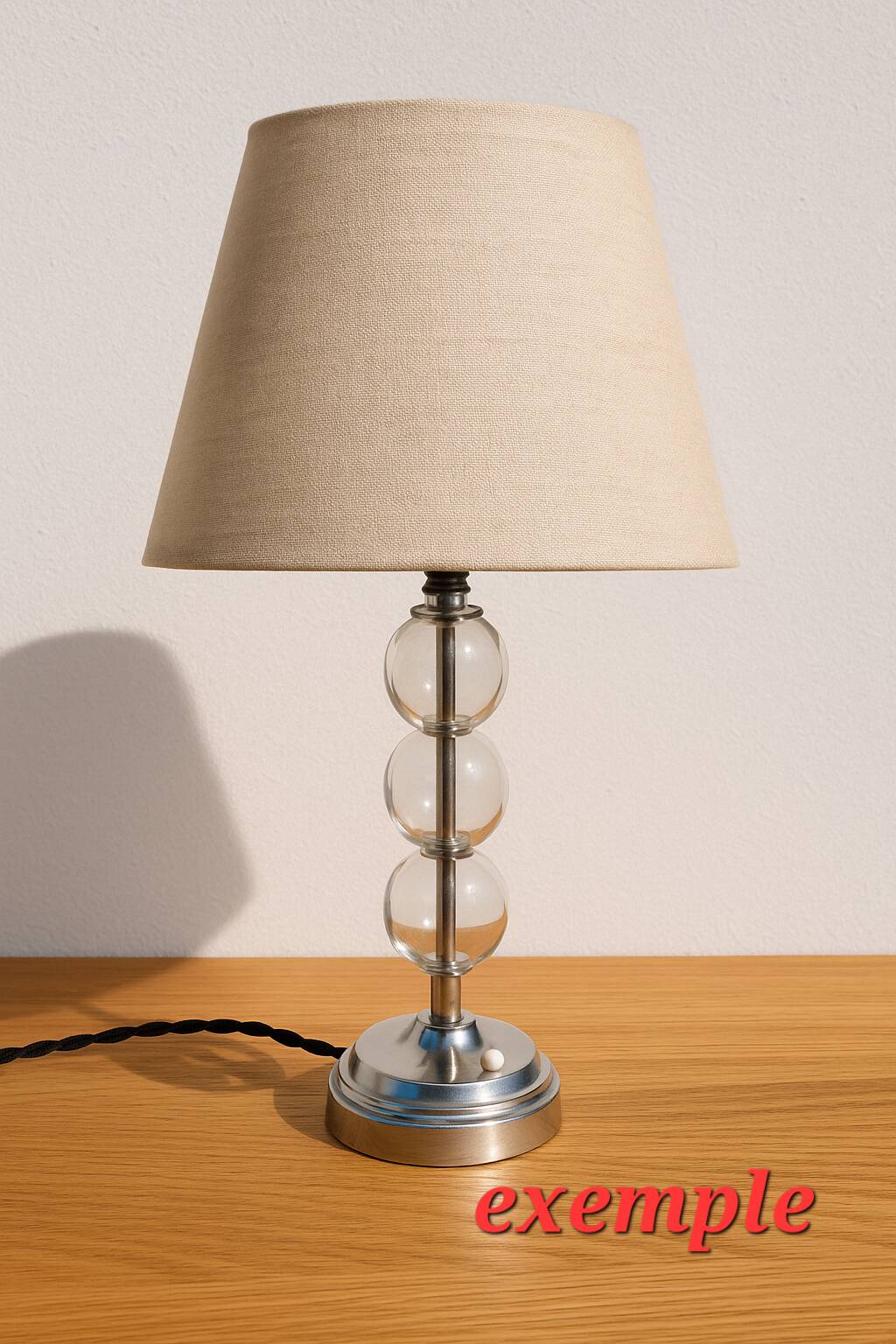 Chrome lamp base and glass balls dlg J. Adnet