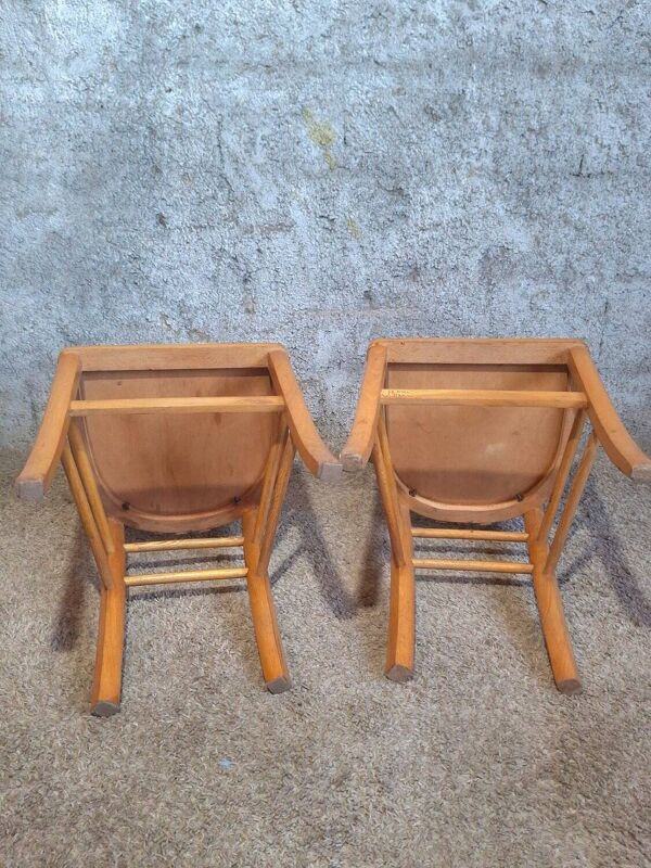 8 Chaises Bistrot dont 2 Luterma Hêtre Massif Années 50 Authentiques