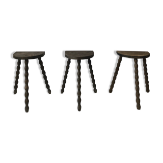 Trio vintage tripods farm stools