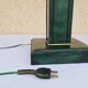 1940 Lamp Leather & Golden Brass Maison Chalmette in Paris Ht 55 cm