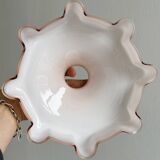 Abat-jour vintage en opaline rose pâle