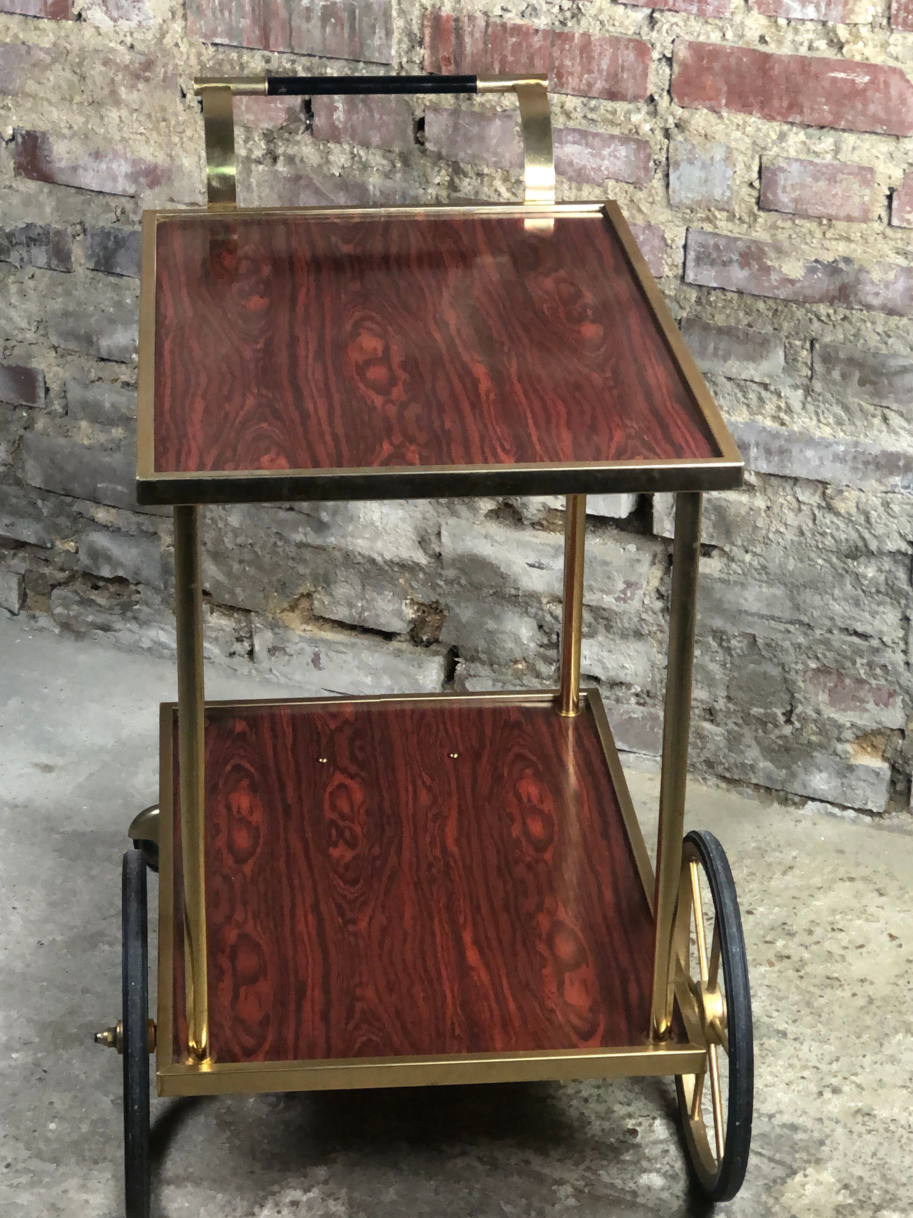 Brass and formica 60's rolling table