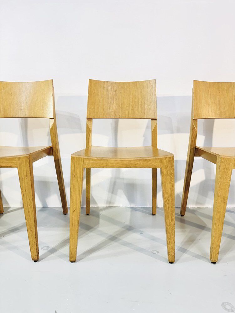 Vintage beech dining chairs, 1980s, set of 8