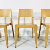 Vintage beech dining chairs, 1980s, set of 8