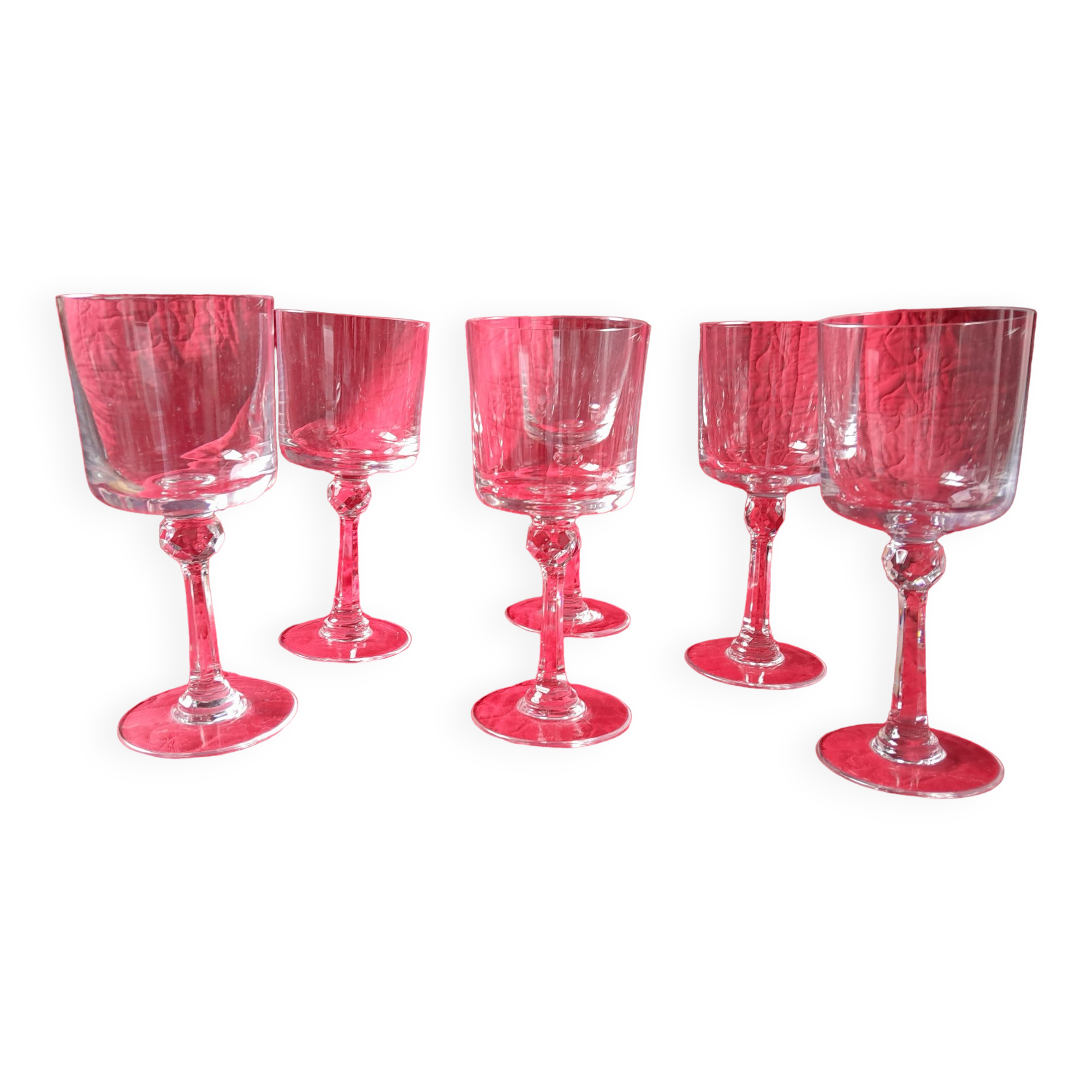 6 crystal stemmed glasses