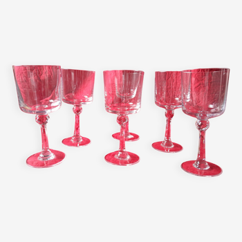 6 verres a pied en cristal