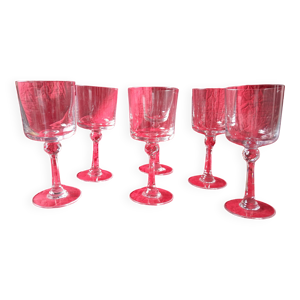 6 verres a pied en cristal
