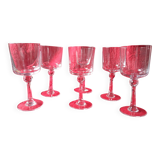 6 crystal stemmed glasses