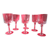 6 crystal stemmed glasses