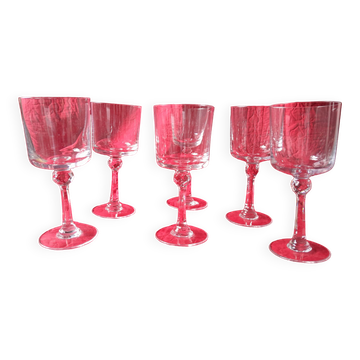 6 crystal stemmed glasses