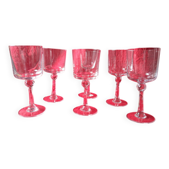 6 crystal stemmed glasses