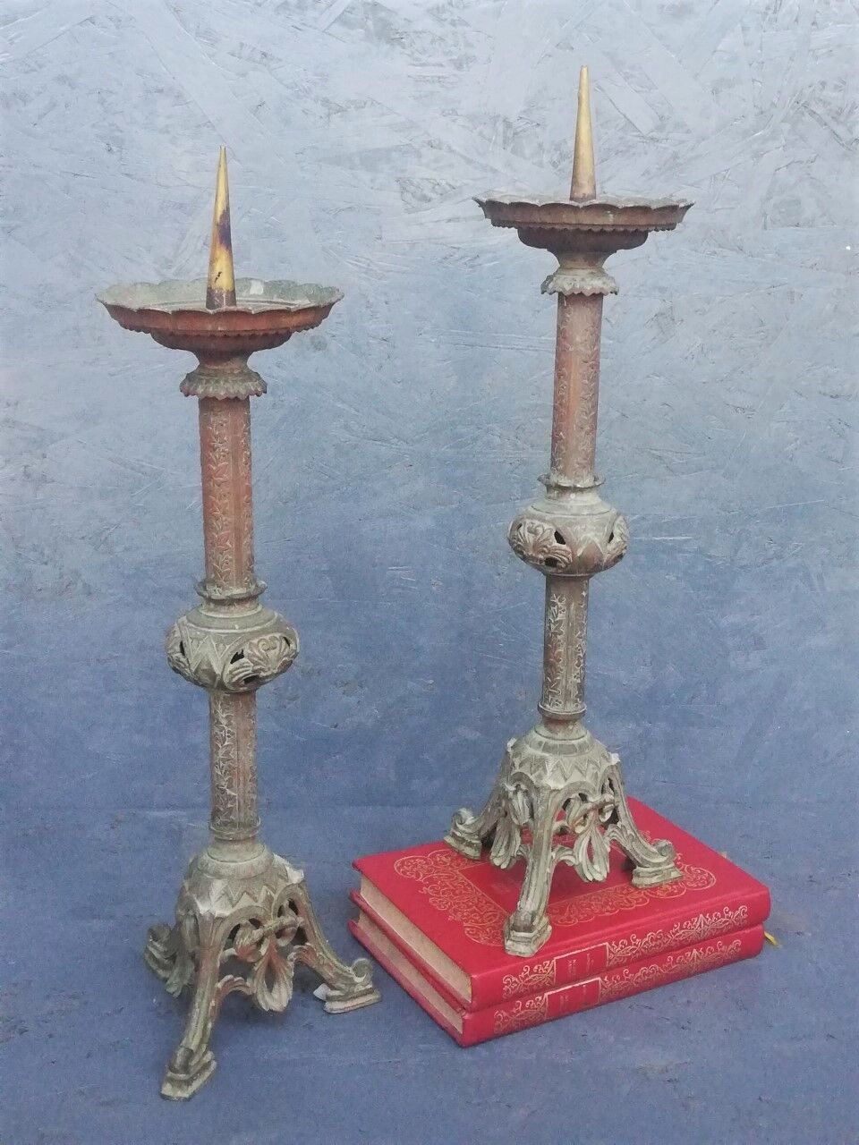 Pair of candlesticks or church candlesticks