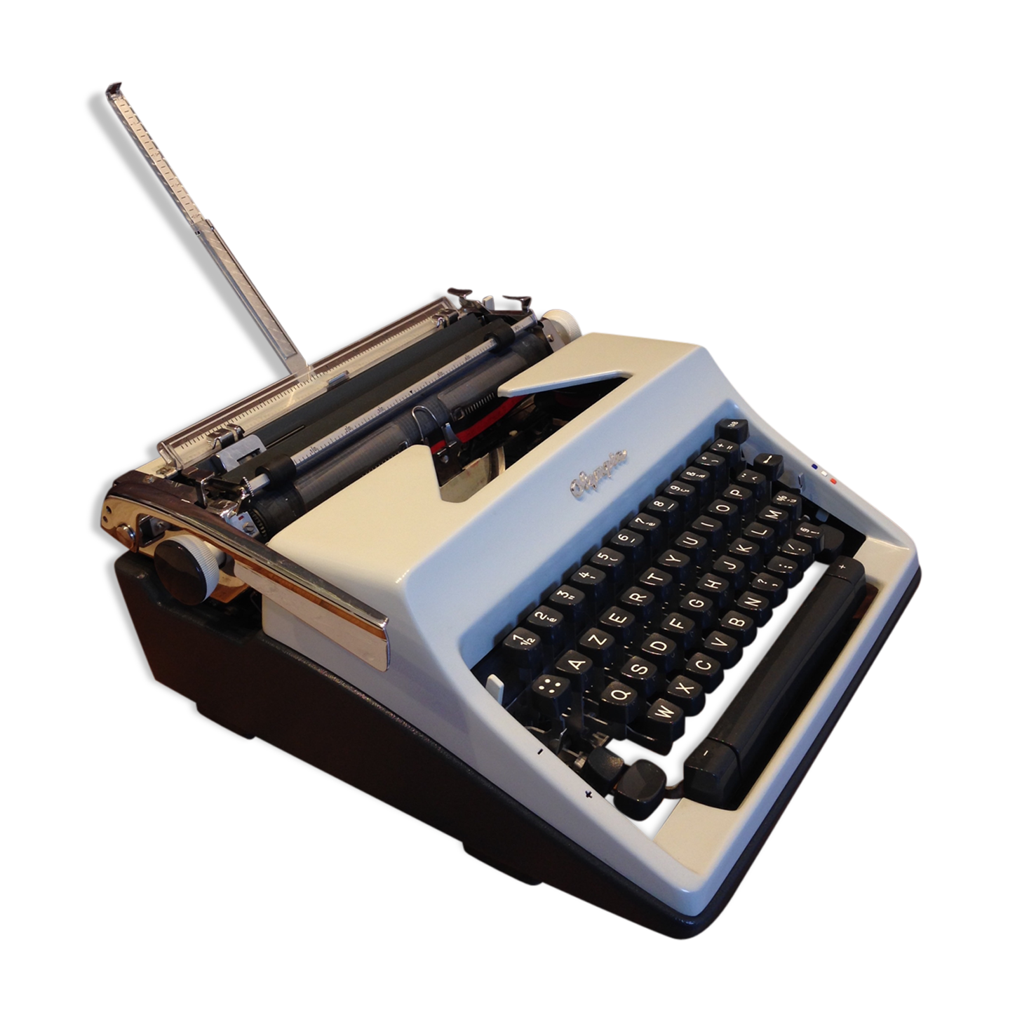 Typewriter olympia sm9 and leather briefcase