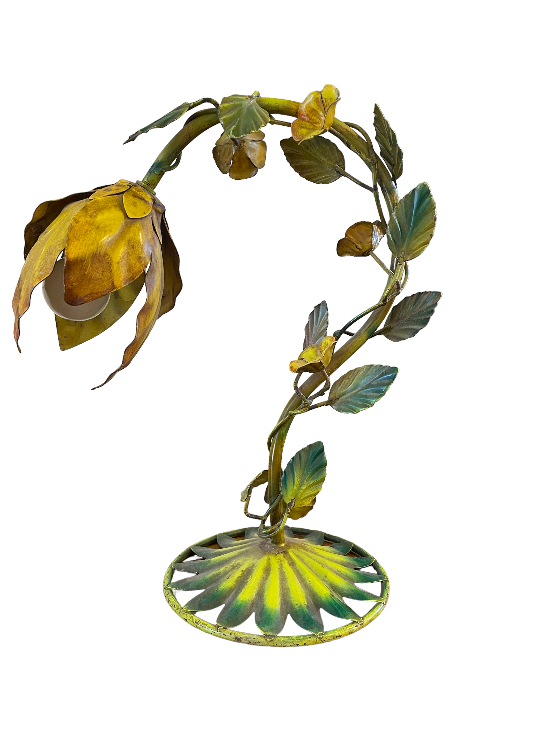 Stylized floral lamp in painted sheet