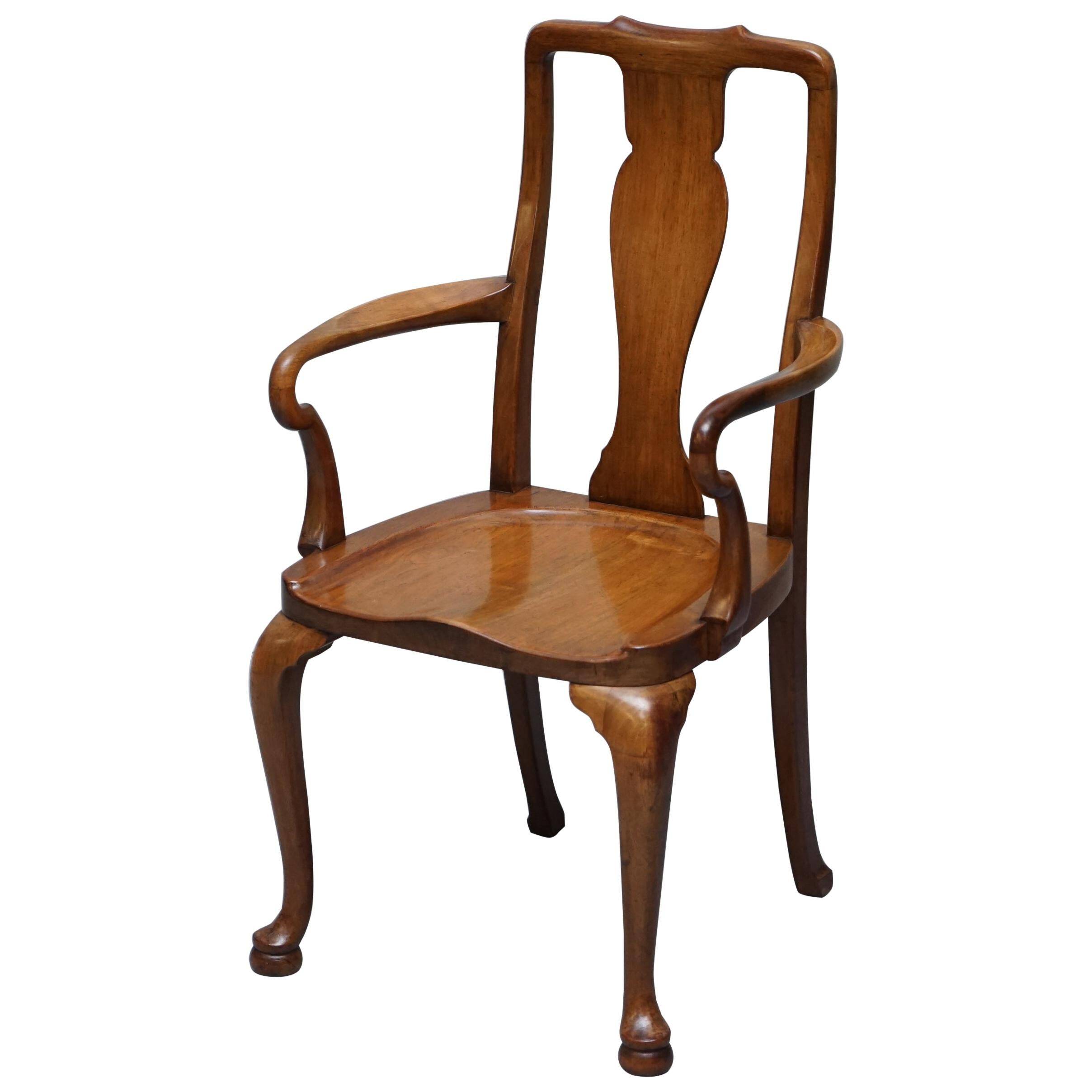 Victorian Howard & Son walnut office chair with stamp.