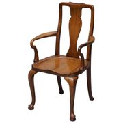 Victorian Howard & Son walnut office chair with stamp.