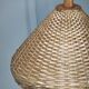 Czechoslovak Rattan and Wood Swing Arm Wall Lamp, 1960s