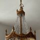 Lustre cascade en bronze et pampilles de cristal