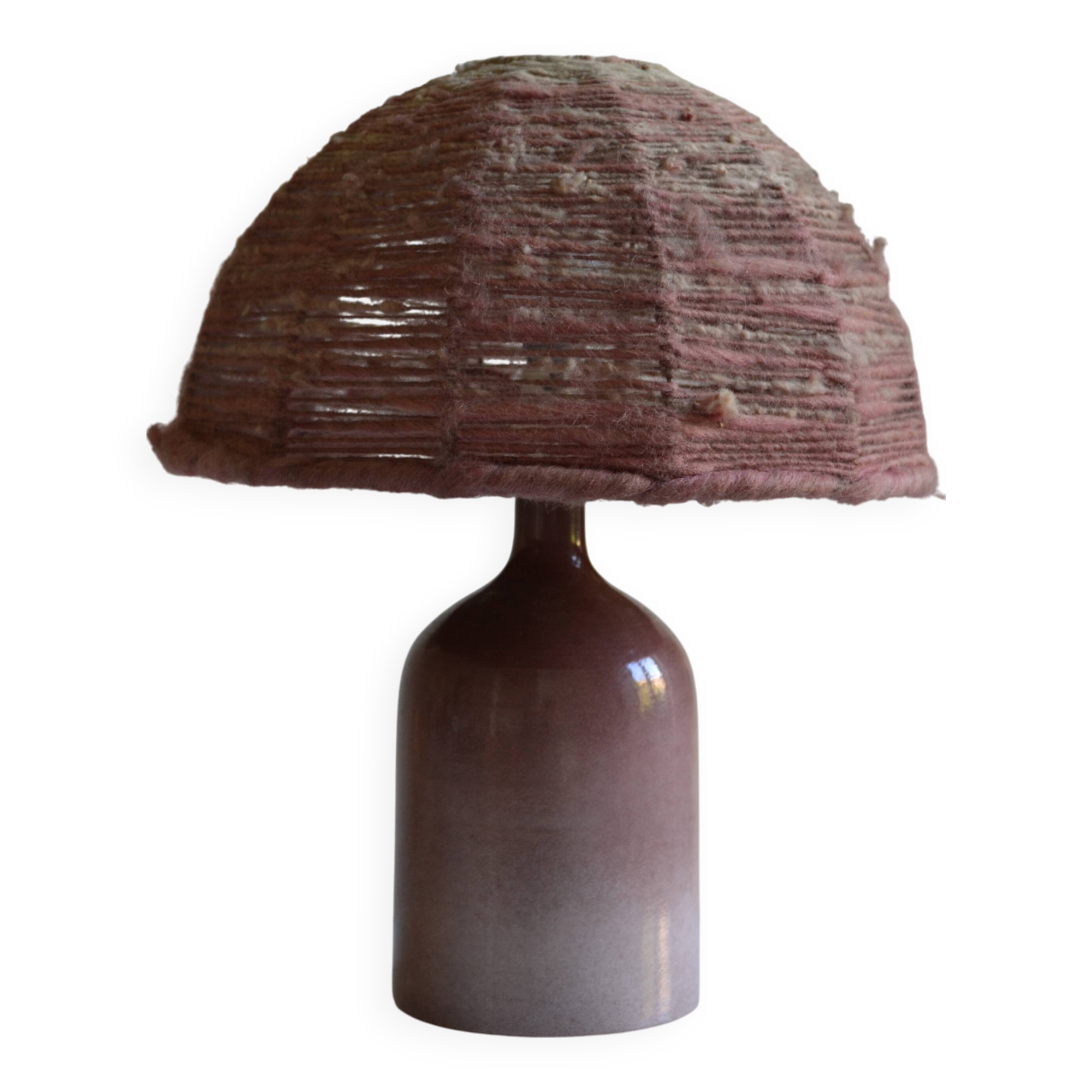 Vintage ceramic and wool lamp