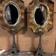 Pair of brass mirrors from the Art Deco period perched on the Eiffel Tower.