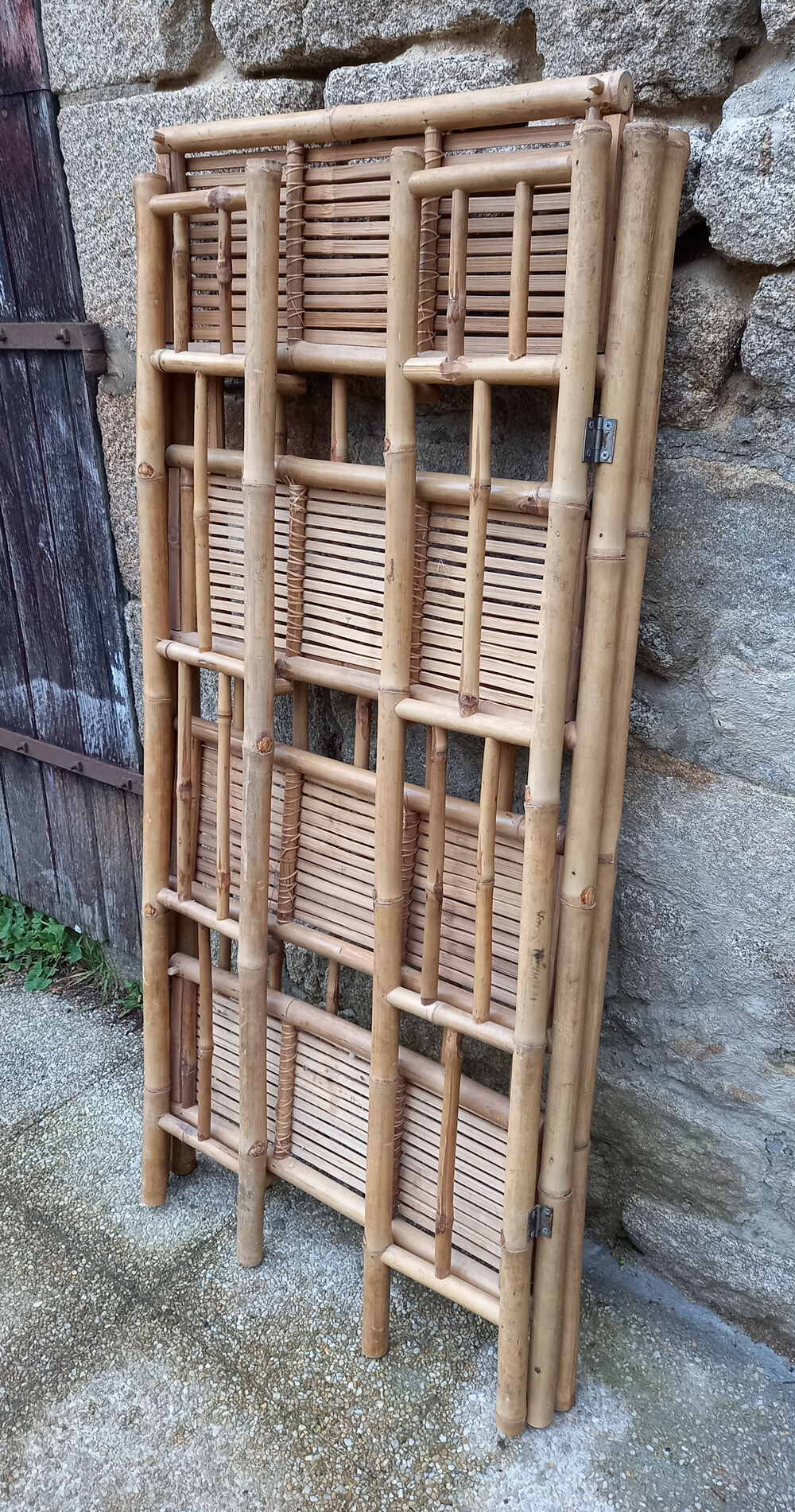 bamboo folding library, vintage, 60s