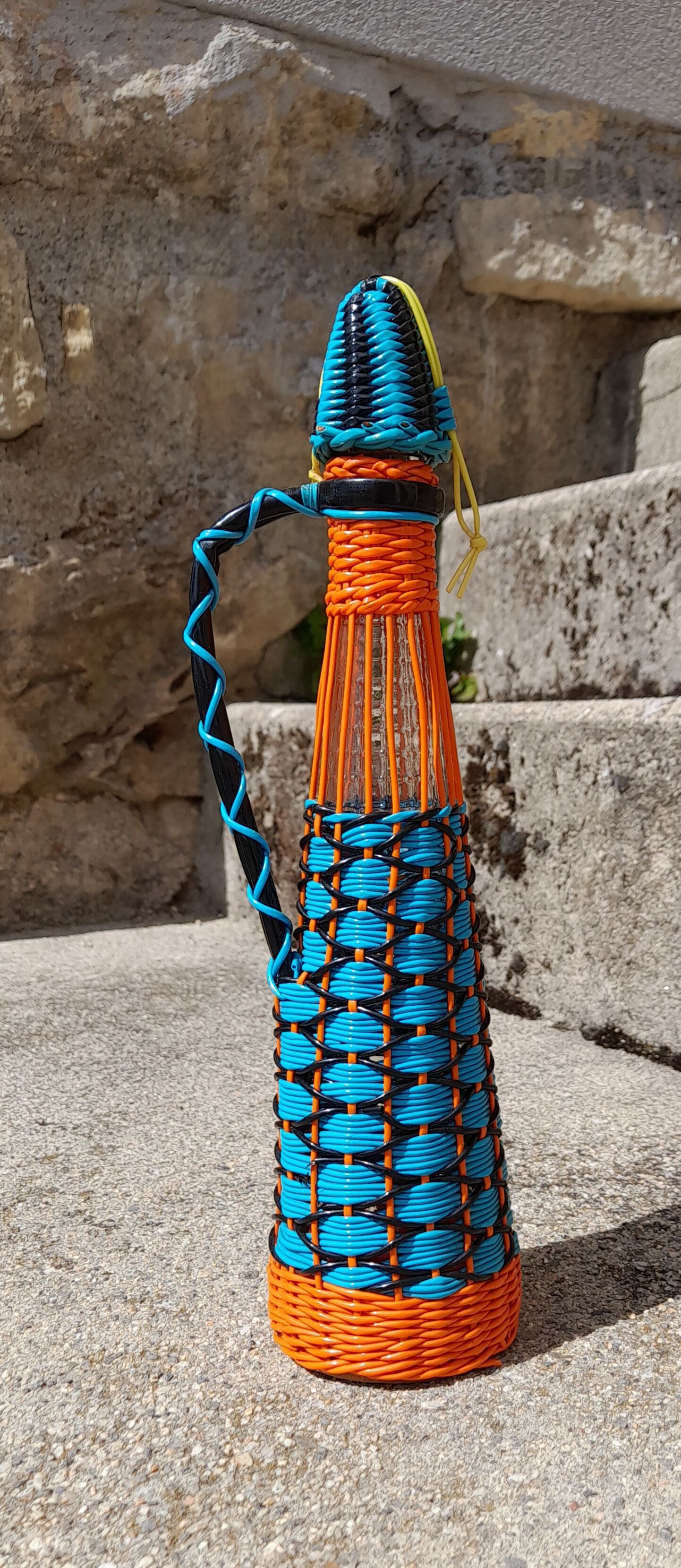 Bottle scoubidous conical, 60s