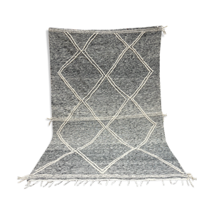 tapis kilim zanafi noir rayé blanc 200x300cm