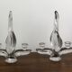 Flame candle holders in vintage crystal 60