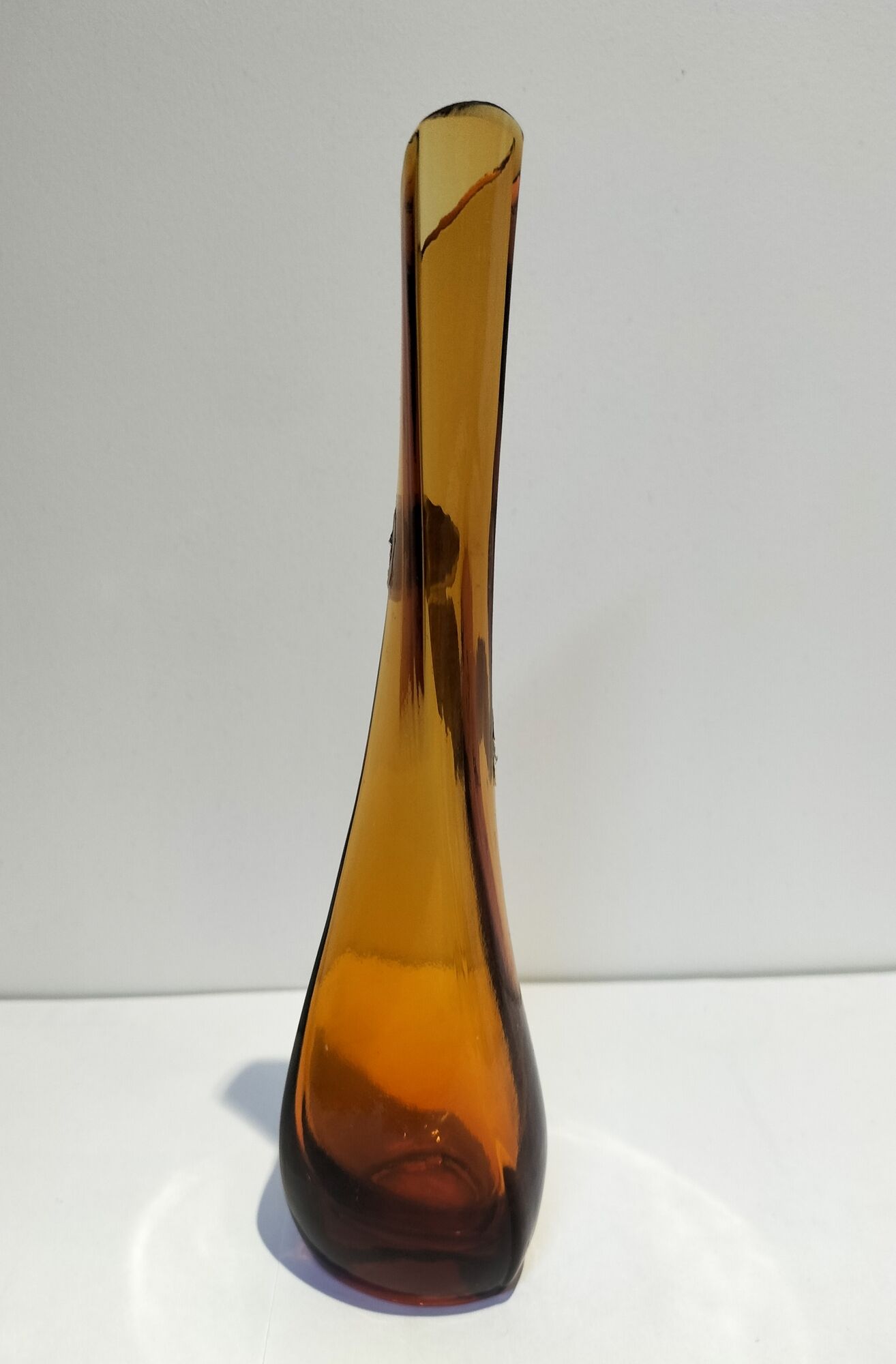 Vintage, brown, handmade soliflore vase S.T.E.L.V.I.A., Italy