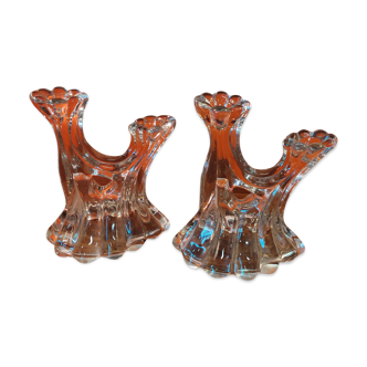 Glass candlesticks