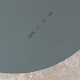 Round mirror 70s smoked glass, 2 appliques