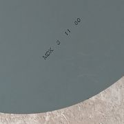 Round mirror 70s smoked glass, 2 appliques
