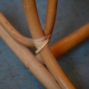Rocking-chair vintage en rotin années 60-70, dossier haut ajouré