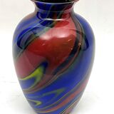 Postmodern multicolored Murano glass vase by Ottavio Missoni. Italy 1980s