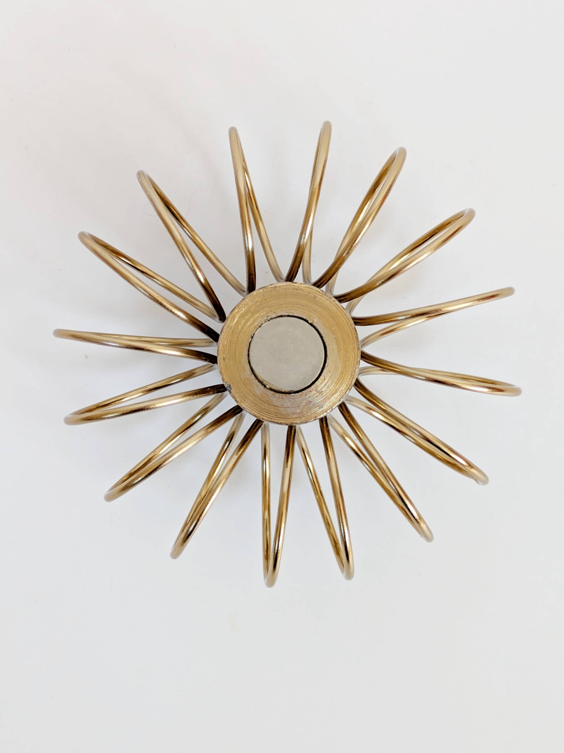Vintage Brass Spiral Candle Holder Minimalist Midcentury Design