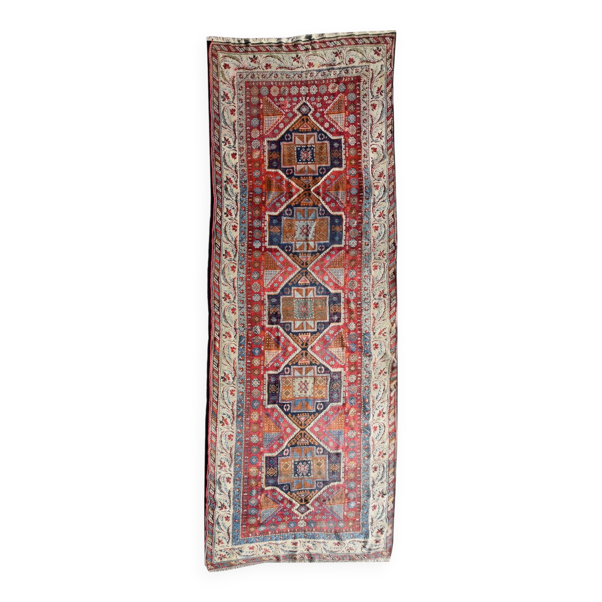 Very Old Turkish Rug, Kurdish Tribe: 1.58 X 3.35 Meters