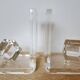 Pair of solid plexiglass bookends, faceted cubes, 1980s