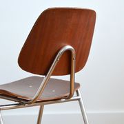 Pair of Thonet chairs in wood – metal and leather 1950s