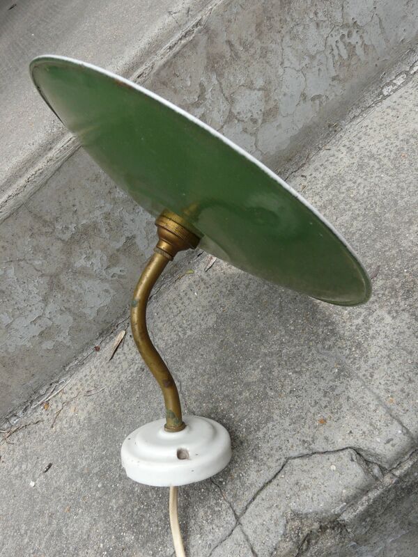 Applique murale col de cygne en tôle émaillée vintage