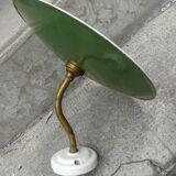 Vintage enamelled sheet metal swan neck wall light