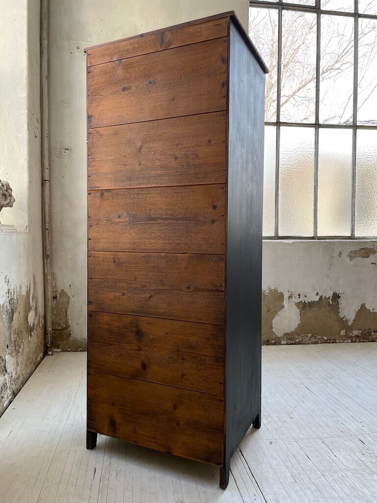 Old black storage window