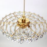 Impressive brass and crystal glass chandelier by Kinkeldey, Germany, 1970s.